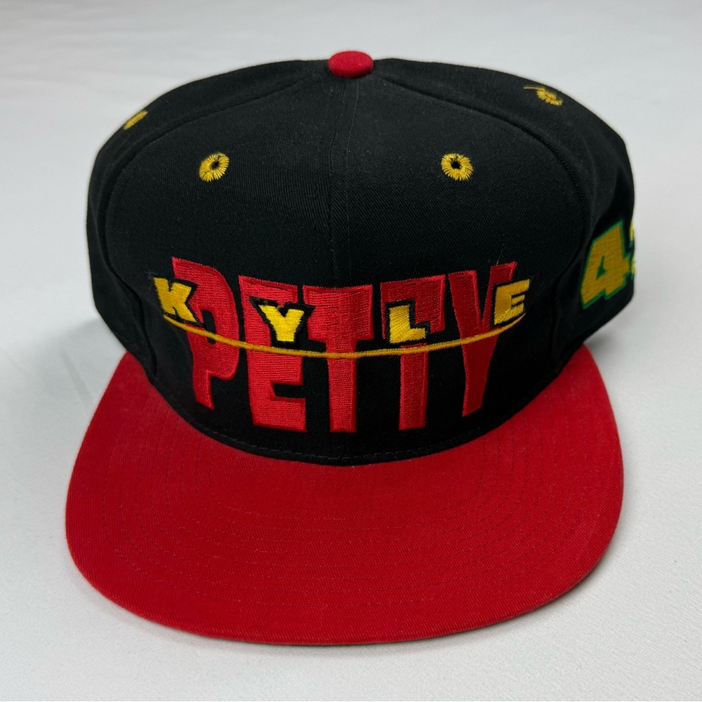 Vtg Nascar Kyle Petty Snapback Hat 90s Two Tone Black/Red